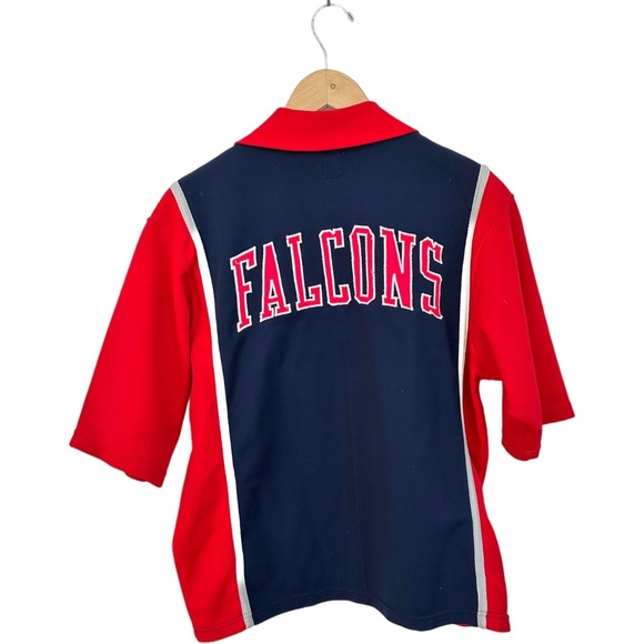 Vintage Falcons Bowling Jersey Athletic Supply Navy Red Short Sleeve Snaps Sz 42 - Picture 6 of 12